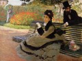La plage alias Camille Monet sur un banc de jardin Claude Monet